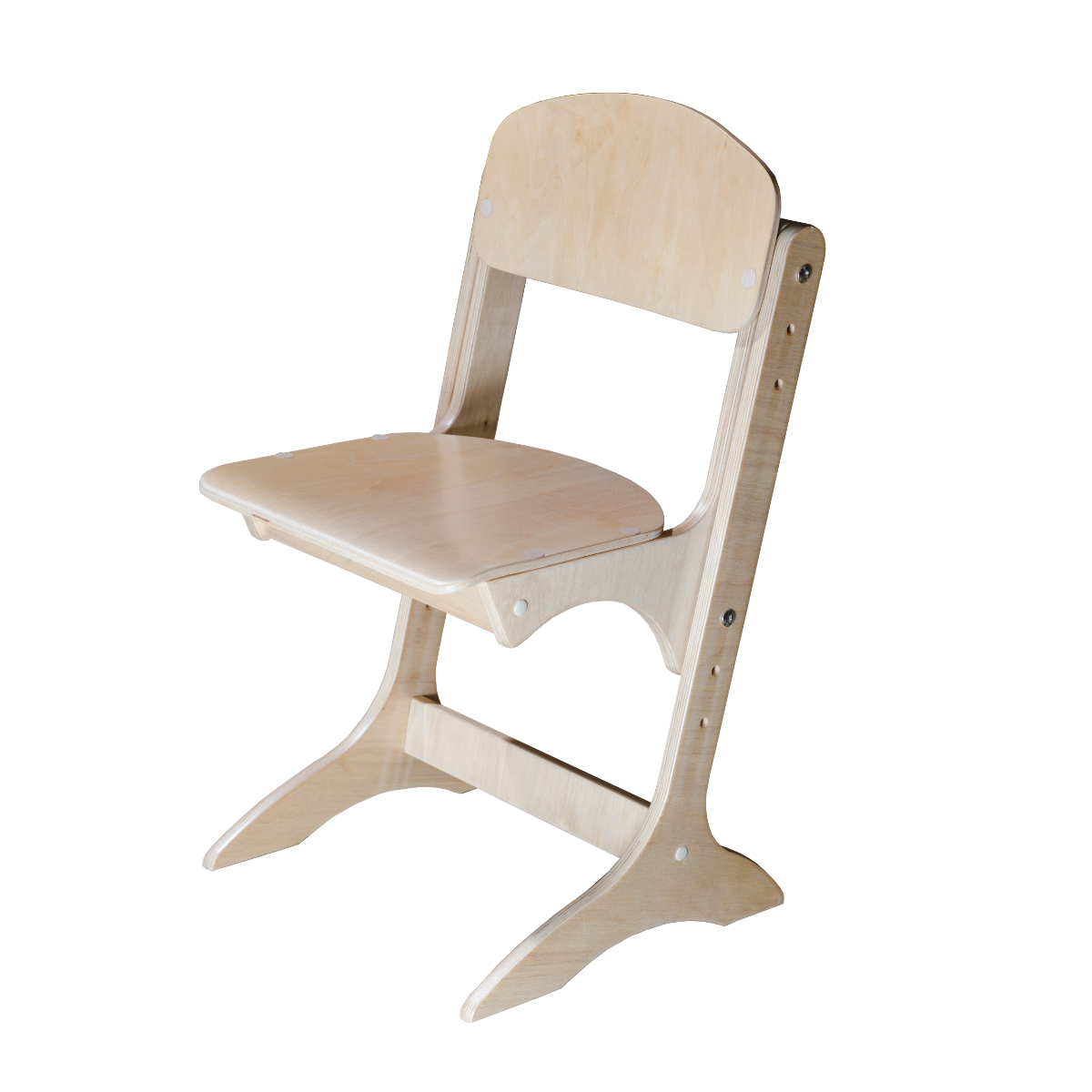 Дитячий фанерний стілець "Антошка", покриття фанери - екологічно-чистий лак, на ростові групи №1-3, АЛМАНТ, 310х380х545-625 мм, (h=260-340 мм).